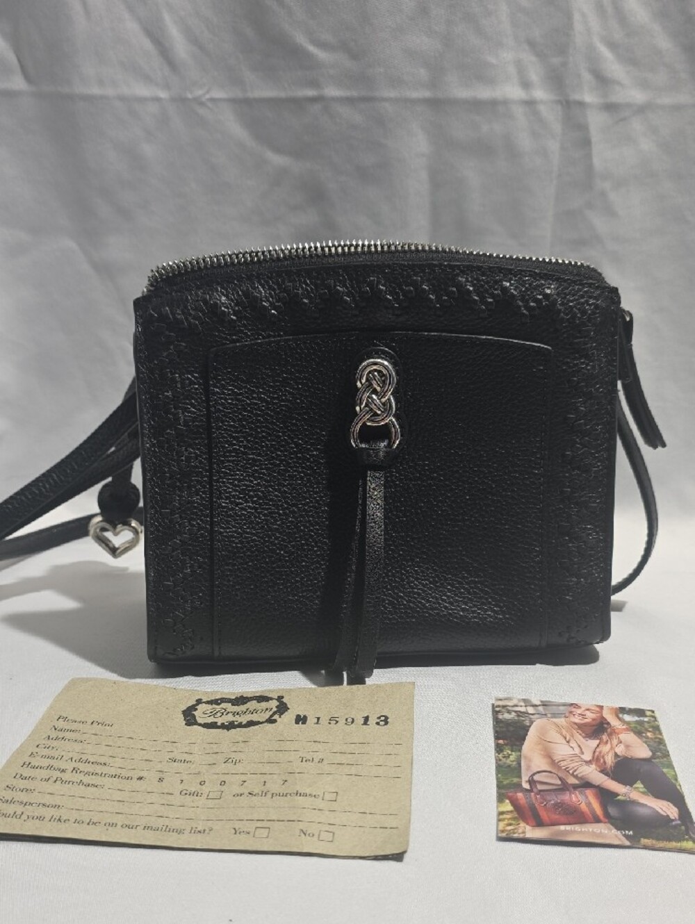 Gigi Mini Cross Body Bag Black Interlok H15913 W/Papers - Picture 3 of 15
